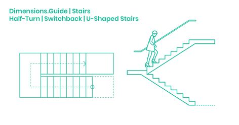 U Shape Stairs Design, Stairs Height, U Shaped Stairs, Stairs Sizes, L Shaped Stairs, Stair Dimensions, U Shaped Staircase, Staircase Drawing, Door Drawing