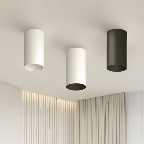 Modern Concise LED Ceiling Lamp Aluminium Cylindrical Shape Ceiling Fixture - 110V-120V 4.5" White Light Cylinder Spotlight Ceiling, Cylinder Lights Ceiling, Armani Grey Marble, Down Lights Ceiling, Cylinder Lights, White Ceiling Light, Surface Mount Lighting, Armani Grey, Tube Lamp