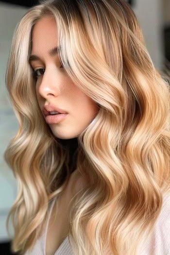 Champagne Highlights, Honey Blonde Hair Color Ideas, Hair Color Ideas Trending, Champagne Blonde Hair, Hair Color Idea, Honey Blonde Hair Color, Honey Blonde Highlights, Champagne Blonde, Blonde Hair Color Ideas