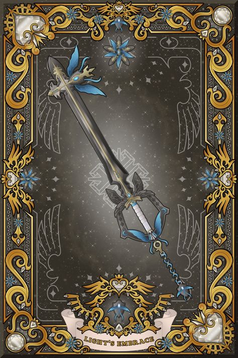 Keyblade Design, Kingdom Hearts Keyblade, Kingdom Hearts Characters, Knight Tattoo, Kingdom Hearts Fanart, Kingdom Hearts Art, Cool Swords, Square Enix, Cool Knives