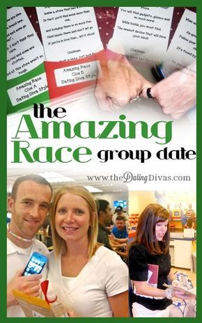 Create your own Amazing Race around town or simply at your local mall!  Great for large groups! Downloads included. www.TheDatingD #datenight #dateidea #Christmas Decor Amazing Race Challenges, Amazing Race Party, Couples Game Night, Group Dates, The Amazing Race, Dating Ideas, Youth Group Games, The Dating Divas, Dating Divas