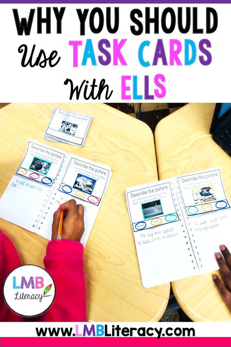 Need some practical ways to get your English Language Learners speaking, listening, reading, and writing? Especially those newcomers and beginners? This blog post talks about ways to incorporate vocabulary and get your ELLs speaking using task cards. Includes activities, strategies, ideas and benefits of using them to support your teaching. #esl #eslbeginners #eslnewcomers #eslstrategies #eslactivities #eslteaching Esl Teaching Elementary, Teaching Ell Students, Esol Classroom, Ell Strategies, Esl Elementary, Ell Activities, Ell Resources, Teaching English Language Learners, Esl Ideas