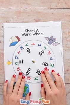 Word Wheel, Kindergarten Reading Activities, English Activities For Kids, Learning English For Kids, Cvc Word, Kindergarten Learning Activities, Alphabet Activities Preschool, Phonics Kindergarten, Preschool Art Activities