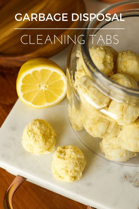 DIY Garbage Disposal Cleaning Tabs -- cleaning your garbage disposal is easy when you keep a batch of these simple all-natural homemade garbage disposal cleaning tabs on hand. Made with baking soda, salt, dish soap and lemons, use a couple a week to keep your garbage disposal smelling clean and fresh! | via @unsophisticook on unsophisticook.com Garbage Disposal Cleaning Diy, Baking Soda Drain Cleaner, Cleaning Disposal, Baking Soda Cleaner, Garbage Disposal Cleaning, Garbage Disposal Cleaner, Disposal Cleaner, Arm And Hammer Baking Soda, Salt Dish