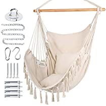 Regardez ceci chez Amazon Hanging Macrame Chair, Macrame Chair, Floating Chair, Macrame Hanging Chair, Macrame Chairs, Hanging Hammock Chair, Indoor Chairs, Large Macrame, Macrame Hanging