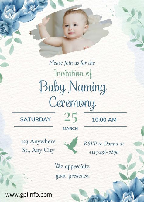 baby naming ceremony invitation: Celebrating a New Beginning of Invitation Guide Baby Naming Ceremony, Naming Ceremony Invitation, Naming Ceremony Decoration, Birthday Background Design, Engagement Invitation Cards, Cradle Ceremony, Ceremony Invitation, Baby Naming, Baptism Invitation