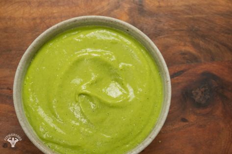 Tomatillo Avocado Crema - Meal Prep Salad, Prep Salad, Fit Men Cook, Tomatillo Sauce, Avocado Crema, Almond Breeze, Salad Vegan, Avocado Sauce, Well Balanced Diet