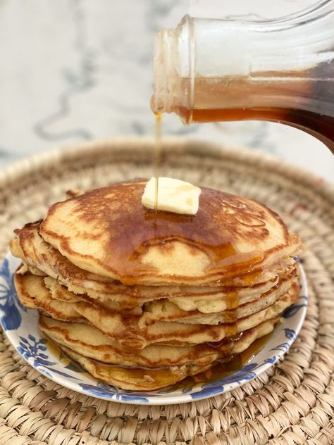 Brown Sugar Pancakes, Easy Pancake Batter, Vanilla Pancakes, Crispy Pancakes, Pancake Mix Recipe, Yummy Pancake Recipe, Recipe Design, Make Brown Sugar, Homemade Pancake Recipe