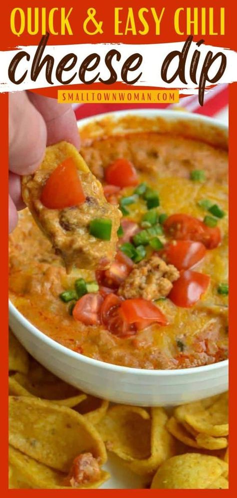 Nothing's more perfect with this chili cheese dip with cream cheese for your easy game day snacks! It's a delicious blend of thick chili, salsa-style tomatoes, cream cheese, hot sauce, cheddar, and Pepper Jack cheese. Always a hit with friends and family! Cheese Dip With Cream Cheese, Easy Game Day Snacks, Thick Chili, Chili Cheese Dip, Sauce Cheddar, Dip With Cream Cheese, Bean Dip Recipes, Chili Cheese Dips, Chili Dip