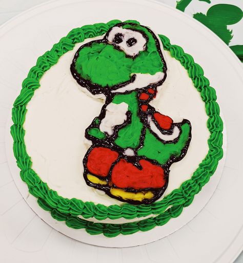 Yoshi Cake, Frozen Buttercream Transfer, Buttercream Transfer, Mario Birthday Cake, Spiderman Cupcakes, Super Mario Cake, Paris Cakes, Cupcake Carrier, First Communion Cakes