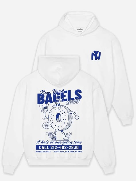 New York Bagel Heavy Oversized Hoodie – AnotherCottonLab Relaxed Fit Graphic Print Hoodie For Everyday, Casual Cotton Hoodie With Front And Back Print, Hoodie Graphic Design, Hoodie Design Ideas, New York Bagel, Merch Ideas, Trendy Hoodies, Outfit Check, Hoodie Oversize