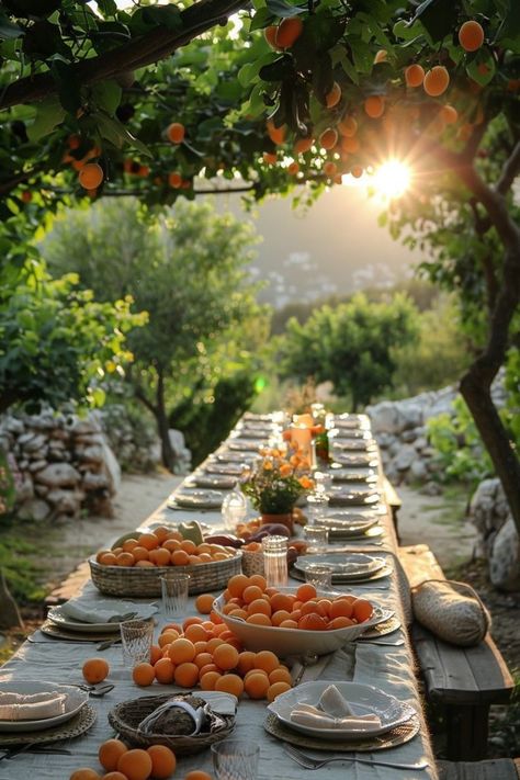 Italian Outdoor Dining, Elevated Picnic, French Countryside Aesthetic, Dream Backyard Patio, Modern Mediterranean Home, Romantic Breakfast, Outdoor Garden Ideas, Outdoor Dinner Parties, Building A Pergola