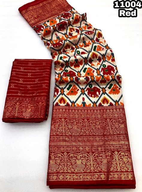 Indian Wedding Guest Dress, Front Mehndi, Patola Print, Tissue Sarees, Front Mehndi Design, Traditional Prints, Animation Wallpaper, Choli Dress, Simple Saree Designs