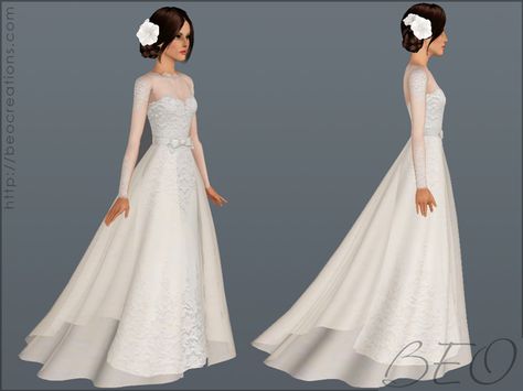 Wedding dress 28 for Sims 3 by BEO (2) Sims 3 Wedding, Sims Wedding, Sims 3 Cc Clothes, Sims 4 Wedding Dress, Sims 3 Mods, 2nd Wedding Dresses, Die Sims 4, The Sims 4 Pc, My Sims