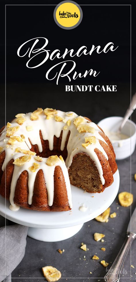 Banana Rum Cake Recipes, Banana Rum Cake, Rum Bundt Cake, Rum Desserts, Banana Crumb Cake, Rum Cakes, Dried Banana Chips, Dutch Cuisine, Banana Bundt Cake