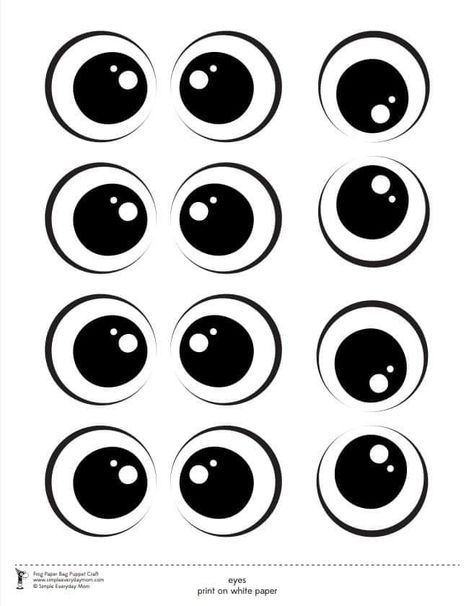 Printable Eyes For Crafts, Eyes Template, Eyes For Crafts, Eye Template, Eyes Printable, Eyes Craft, School Kids Crafts, Preschool Art Projects, Kindergarden Activities