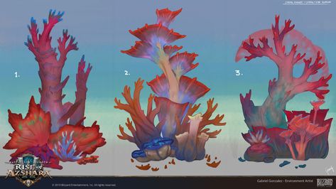 ArtStation - Rise of Azshara - Nazjatar: Coral Forest Biome, Gabe Gonzalez Coral Reef Concept Art, Coral Forest, Forest Biome, Alien Plants, Project Red, Alien Concept Art, Alien Worlds, Game Concept Art, Most Satisfying