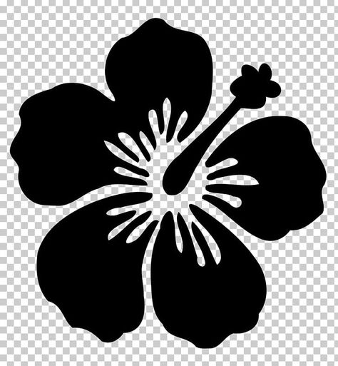 Hawaiian Flower Clipart, Hibiscus Flower Silhouette, Flower Silhouette Stencil, Hawaiian Flowers Drawing, Hibiscus Silhouette, Hibiscus Flower Clipart, Hibiscus Svg, Flowers Silhouette, Flower Black And White