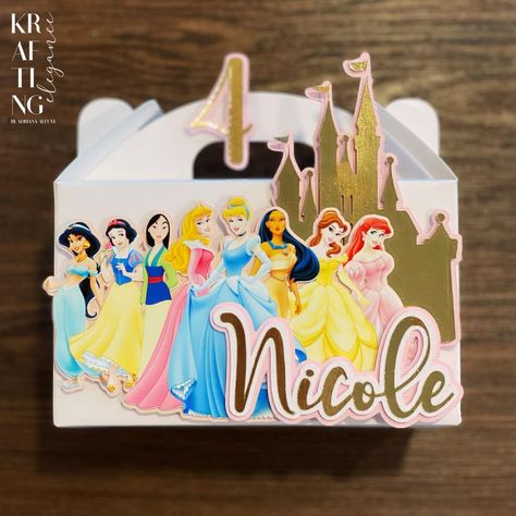 Princess Party Boxes, Princess Treat Boxes, Princess Favor Boxes, Elegant Disney Princess Birthday Party, Disney Princess Printables, Disney Candy, Princess Favors, Party Planning Business, Cinderella Birthday Party