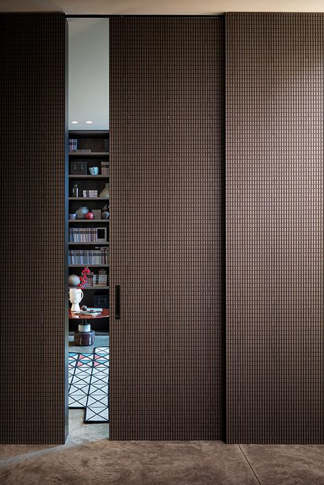 Sliding 50 | Lualdi Sound Proof Sliding Doors, Wallpaper Sliding Doors, Modern Sliding Doors Exterior, Hidden Sliding Doors In Wall Panel, Modern Wood Doors Interior Bedrooms, Lualdi Doors, Classic Sliding Door, Veneer Door Design, Sliding Door Partition