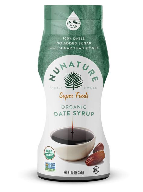 Date Syrup Packaging Design - By Buttermilk Date Syrup Benefits, Tahini Packaging Design, Dates Syrup Recipe, Dates Syrup Packaging, Syrup Packaging Design, Stevia Packaging Design, Superfood Packaging, Syrup Packaging, Sugar Packaging