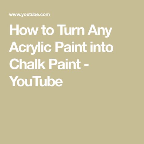 Diy Chalk Paint With Acrylic Paint, How To Make Chalk Paint With Acrylic, Chalk Paint Recipes, Chalk Paint Techniques, Make Chalk Paint, Homemade Chalk Paint, Chalk Paint Recipe, Chalk Paint Diy, Paint Recipe