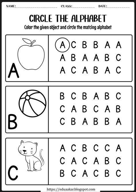 Worksheet On Alphabets For Kindergarten, English Alphabets Worksheet, Worksheet For Kindergarten Alphabet, Worksheet Abc Preschool, Alphabet Search Printable, Letter A Recognition Worksheet, Alphabet Activities For Nursery, Worksheet Ideas For Preschool, Circle The Correct Alphabet Worksheet