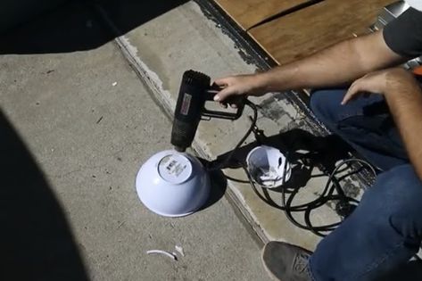 Looking for a fun and unique way to add style and ambiance to a walkway or patio area? These solar-powered painted concrete mushroom lights were very simple to create and offer a whimsical alternative to basic walkway lights. Store-bought solar powered walkway lights are susceptible to cracking and breaking but with a few inexpensive supplies, I created sturdy and unique lights that won’t break or succumb to the elements.Instead of spending a lot of money on lights that may not last, t… Mushroom Solar Lights, Remove Paint From Glass, Sidewalk Lighting, Unique Lights, Diy Stained Glass Window, Solar Lights Diy, Painted Concrete, Lights Diy, Garden Globes