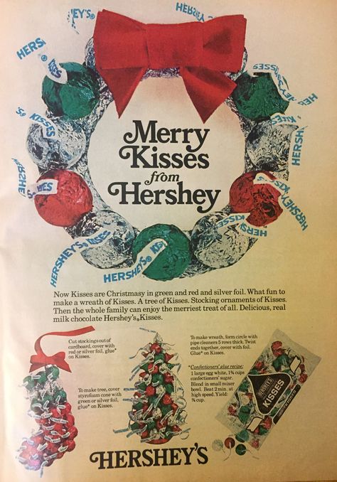 Hershey’s Kisses ad from Women’s Day (Dec. 1976 Christmas Ads, 1970s Christmas, Christmas Advertising, Study Hall, Newspaper Ads, Nostalgic Christmas, Retro Food, Vintage Christmas Images, Vintage Newspaper