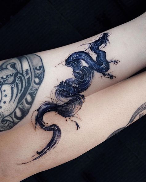 SOL on Instagram: “Navy Blue 🐉 Done in L.A @vismstudio #dragontattoo” Navy Blue Tattoo Ink, Dark Blue Tattoo Ink, Dark Blue Ink Tattoo, Navy Blue Dragon, Navy Blue Tattoo, Dark Blue Tattoo, Blue Tattoos, Black And Blue Tattoo, Blue Dragon Tattoo