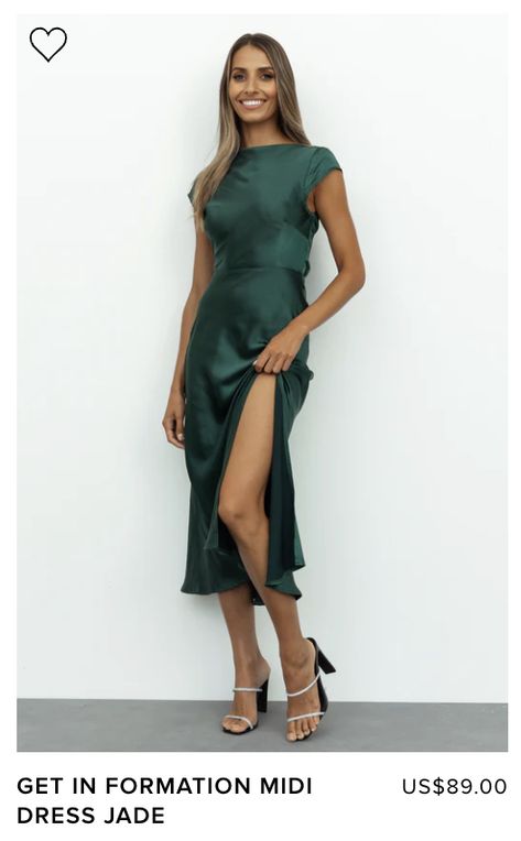 Wedding Guest Dress Emerald Green, Emerald Midi Dress, Wedding Cheongsam, Outfit Links, Bodycon Dress Formal, High Neck Midi Dress, Red Slip Dress, 27 Dresses, Fab Dress