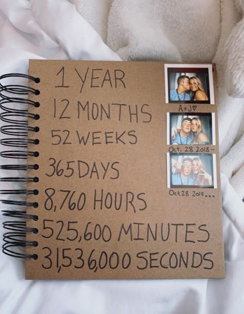 Boyfriend Scrapbook, Anniversary Scrapbook, Diy Anniversary Gift, Cute Gift Ideas, Anniversaire Diy, Birthday Gifts For Boyfriend Diy, Bff Birthday, Good Birthday Presents, Creative Gifts For Boyfriend