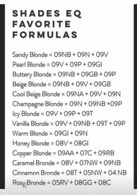 Shades Eq Color Formulas, Beginner Hairstylist Tips, Redken Blonde Toner Formula, Hair Formulas Redken, Redkin Eq Shades Formulas Blonde, Redken Toner Formula, Redken Blonde Formula Shades, Hair Color Formulas Redken, Shades Eq Toner Formulas Blonde