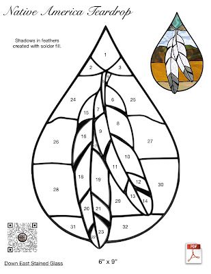 Stained Glass Patterns | My Stained Glass Blog:  Happy Indigenous Peoples’ and Columbus Day!Print ... Stained Glass Teardrop Pattern, Stained Glass Patterns Templates, Beginner Stained Glass Patterns Free, Stained Glass Patterns Free Printables, Stained Glass Cabinets, Stained Glass Patterns Free, Color Sheets, Glass Diy, Columbus Day