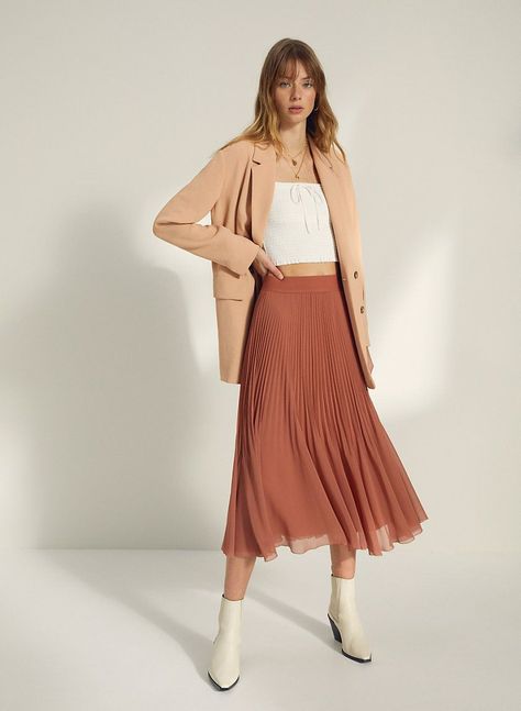 d9731321ef4e063ebbee79298fa36f56desc52593017ri Pumpkin Skirt, Salon Photoshoot, Ethereal Classic, Aritzia Skirt, Opal Moonstone, Closet Clothing, Twirl Skirt, Minimal Accessories, Clothing Staples