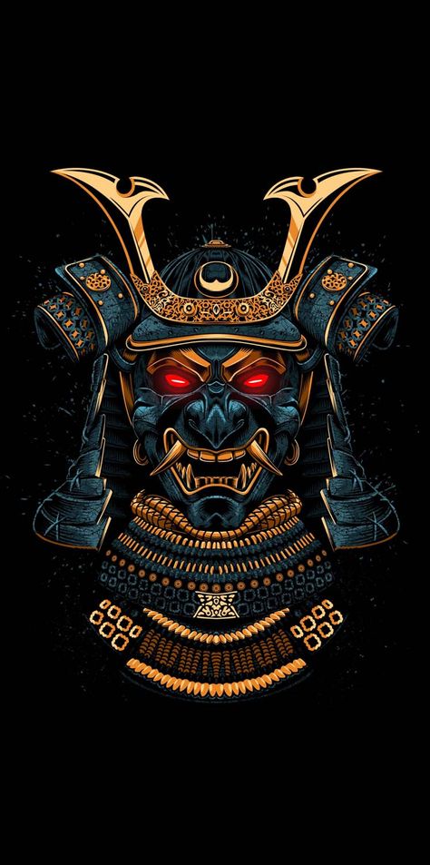 Samurai Golden Mask IPhone Wallpaper HD - IPhone Wallpapers : iPhone Wallpapers Oni Samurai, Samurai Mask, Tumbler Sublimation, Metal Poster Displate, Poster Print, Mask, Design