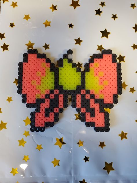 Pixel Bow, Crossed Stitch, Tea Dragon, Fused Beads, Pokémon Perler, Perler Pattern, Pixel Grid, Hama Art, Pokemon Bead