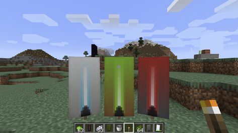 Minecraft Star Wars, Banners Minecraft, Minecraft Light, Minecraft Banner, Minecraft Banner Designs, Minecraft Banners, Banner Designs, Minecraft Houses, Lightsaber