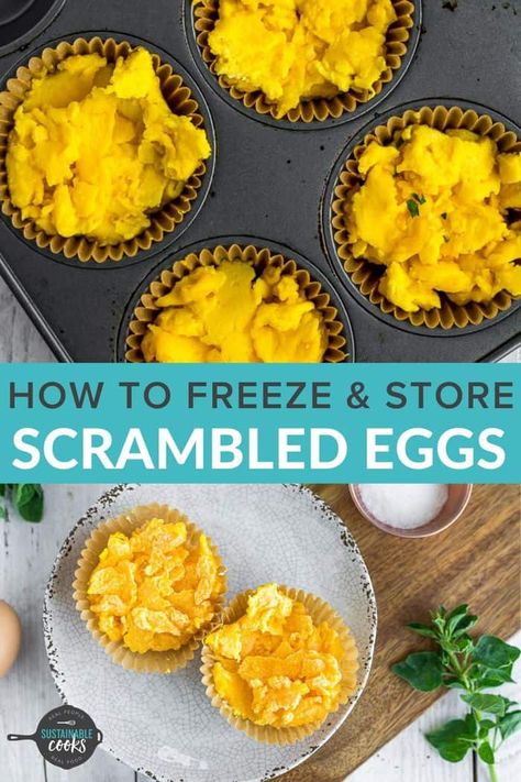 Freeze Scrambled Eggs, Fast Weeknight Dinners, Freezer Eggs, Scrambled Egg Muffins, Bacon Fried Cabbage, Freezing Eggs, Egg Bites Recipe, Scrambled Eggs Recipe, Prevent Food Waste