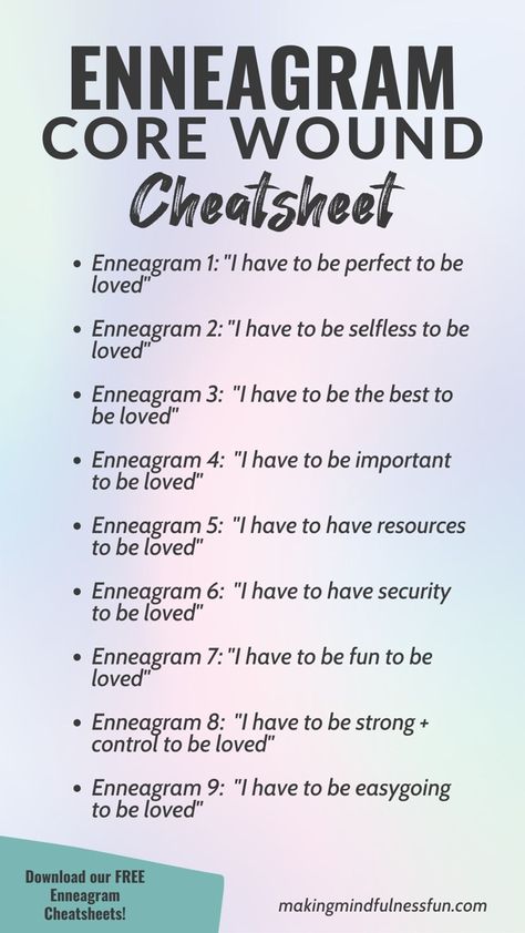 The enneagram has nine different personality types. Read this short introduction to the nine enneagram types to understand each one! #enneagram Type One Enneagram, Enneagram Cheat Sheet, Eneagrama Personality Types, Enneagram Type 2 And 5 Relationship, Enneagram Types Description, Ennegrams Types Chart, Ennegrams Types, 6w7 Enneagram, Type 2 Enneagram