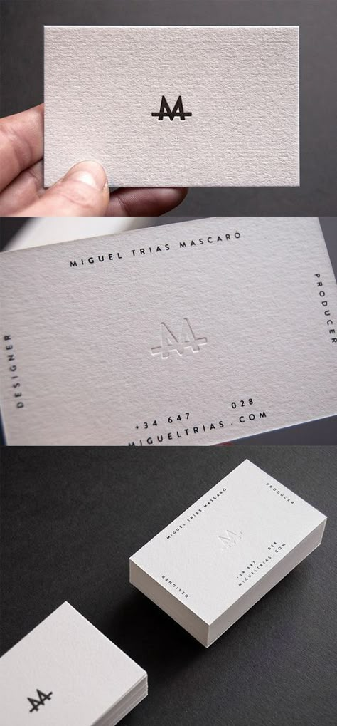 Slick Letterpress White Minimalist Design Business Card For A Designer / Minimal Branding Design, Great Logo Design, Stationery Business, Graphic Design Business Card, Letterpress Business Cards, Name Card Design, Cars Design, Graphic Design Business, Black Business Card