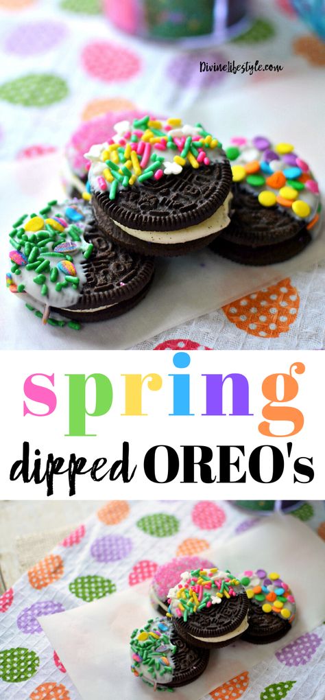 Spring Dipped Oreos, Chocolate Dipped Oreos Easter, Oreo Dipped In White Chocolate, Oreos Dipped In White Chocolate, Easter Egg Oreo Balls, Dipped Cookies Ideas, Dipped Oreos How To Make, Easter Dipped Oreos, Easter Oreo Cookies