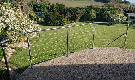 Relaxation Garden, Wire Balustrade, Stainless Steel Balustrade, Frameless Glass Balustrade, Swansea Wales, Steel Balustrade, Muswell Hill, Raised Patio, Glass Balustrade