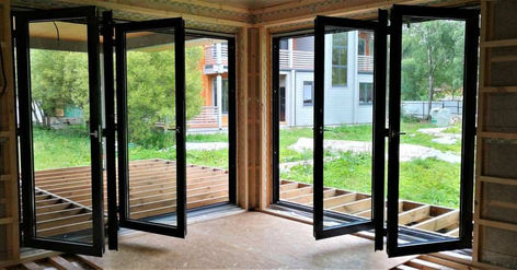 Porch To Sunroom Conversion, Modern Screened In Porch, Porch To Sunroom, Patio Sliding Door, Patio Renovation, Modern Patio Doors, Flagstaff House, Folding Sliding Doors, Folding Patio Doors