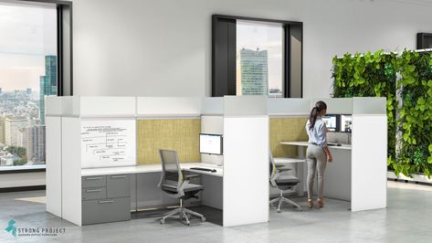 Modern Office Cubicles | Office Workstation Cubicles Cubicle Privacy, Modern Office Cubicle, Italian Office Furniture, Modern Office Furniture Design, Office Styling, Cubicle Design, Contemporary Office Desk, Contemporary Office Furniture, Modern Reception Desk