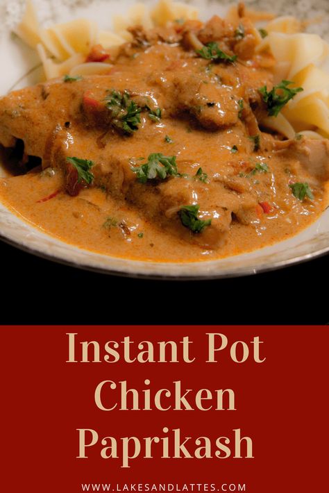 Instant Pot Chicken Paprikash Recipe - Hungarian Chicken Stew Chicken Paprikash Recipe, Paprikash Recipe, Hungarian Chicken, Ip Chicken, Creamy Chicken Dish, Pressure Cooker Recipes Chicken, Chicken Cook, Poblano Pepper, Leg Quarters