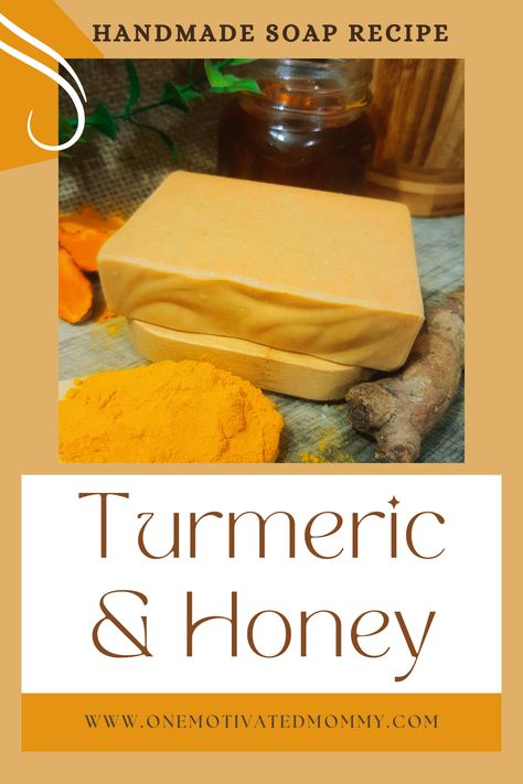 Turmeric and Honey Homemade Soap Recipe Turmeric Soap Recipe Cold Process, Turmeric Soap Recipe, Face Soap Recipe, Honey Soap Diy, Honey Cold Process Soap, Homemade Soap Recipe, Honey Soap Recipe, Bee Blessed, Coffee Soap Recipe