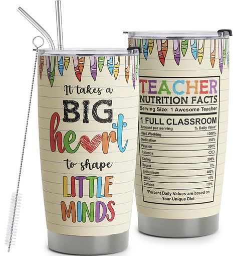 Teacher Appreciation Gifts - Best Teacher Gifts for Women - Daycare Teacher Gifts Back to School - Christmas Gifts for Teacher - Teacher Coffee Mug Stainless Steel Tumbler with Lid And Straws 20oz School Christmas Gifts, Daycare Teacher Gifts, Teacher Gift Baskets, Teacher Coffee Mug, Cabin Trip, Back To School Gifts For Teachers, Daycare Teacher, Gift Baskets For Women, Best Teacher Gifts