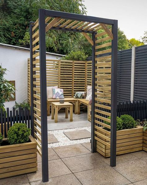 Forest Slatted Arch Back Garden Design, Garden Beautiful, Garden Arches, Garden Entrance, Patio Garden Design, Modern Garden Design, Contemporary Garden, Forest Garden, Have Inspiration