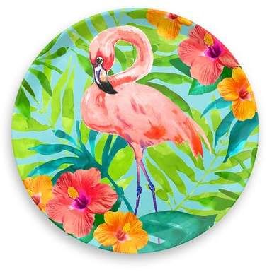 Painting On Round Canvas, Round Canvas Art, Circular Canvas Painting, Round Canvas Painting, Circular Canvas, Flamingo Graphic, Pottery Painting Designs, Round Canvas, Plate Art